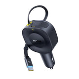 Incarcator auto Baseus PrimeTrip VR2 (C0206400), Type-C, cu Retractabil Type-C Cable, 30W, 80cm, negru