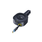 Incarcator auto Baseus PrimeTrip VR2 (C0206400), Type-C, cu Retractabil Type-C Cable, 30W, 80cm, negru