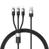 Cablu Baseus de date StarSpeed (P10319900111-01), USB to Type-C, Lightning, Micro-USB, 100W, 1.5m, negru