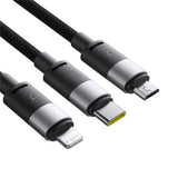 Cablu Baseus de date StarSpeed (P10319900111-01), USB to Type-C, Lightning, Micro-USB, 100W, 1.5m, negru