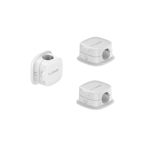Baseus Organizator Cabluri Lite Series Magnetic (B01331106211-00), 3 Pack Pieces, 3M Adhesive, Alb