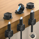 Baseus Organizator Cabluri Lite Series Magnetic (B01331106211-00), 3 Pack Pieces, 3M Adhesive, Alb