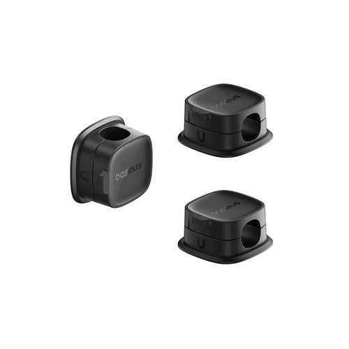 Baseus Organizator Cabluri Lite Series Magnetic (B01331106111-00), 3 Pack Pieces, 3M Adhesive, Negru