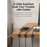 Baseus Organizator Cabluri Lite Series Magnetic (B01331106111-00), 3 Pack Pieces, 3M Adhesive, Negru