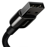 Cablu Baseus de date Tungsten Auriu (Calwj-A01), USB-A to Lightning, 2.4A, 480Mbps, 20W, 2m, negru