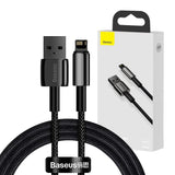 Cablu Baseus de date Tungsten Auriu (Calwj-A01), USB-A to Lightning, 2.4A, 480Mbps, 20W, 2m, negru