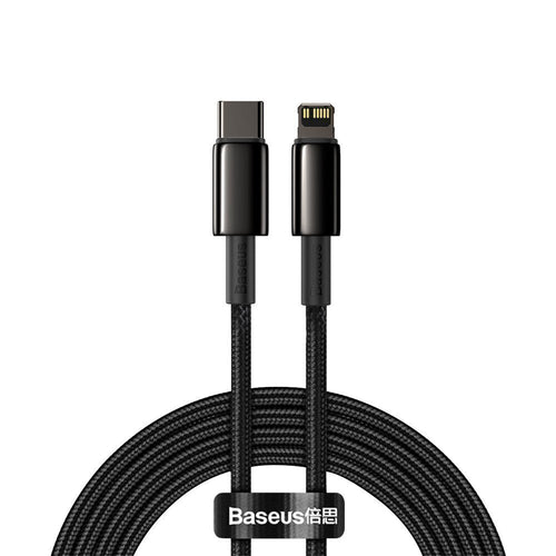 Cablu Baseus de date Tungsten Auriu (Catlwj-A01), Type-C to Lightning, 20W, 2m, negru