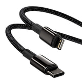 Cablu Baseus de date Tungsten Auriu (Catlwj-A01), Type-C to Lightning, 20W, 2m, negru