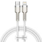 Cablu Baseus de date Cafule Series Metal (Catljk-A02), Type-C to Lightning, Incarcare rapida, 20W, 480Mbps, 1m, alb