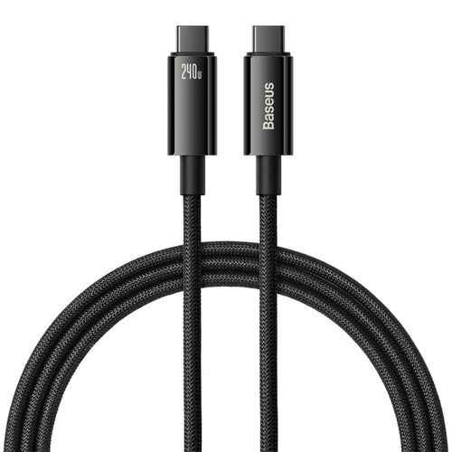 Cablu Baseus de date Tungsten Auriu (CAWJ040101), Type-C to Type-C, Incarcare rapida, 240W, 2m, negru
