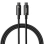Cablu Baseus de date Tungsten Auriu (CAWJ040101), Type-C to Type-C, Incarcare rapida, 240W, 2m, negru