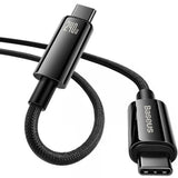 Cablu Baseus de date Tungsten Auriu (CAWJ040101), Type-C to Type-C, Incarcare rapida, 240W, 2m, negru