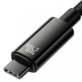 Cablu Baseus de date Tungsten Auriu (CAWJ040001), Type-C to Type-C, Incarcare rapida, 240W, 1m, negru