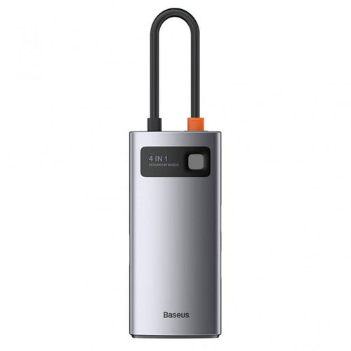 Hub USB Baseus Docking station Metal Glam (Cahub-CY0G), Type-C to 2x USB, Type-C, HDMI, 4K@30 Hz, PD100W, gri