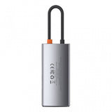 Hub USB Baseus Docking station Metal Glam (Cahub-CY0G), Type-C to 2x USB, Type-C, HDMI, 4K@30 Hz, PD100W, gri