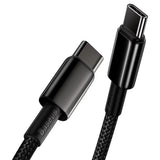 Cablu Baseus de date Tungsten Auriu (Catwj-01), Type-C to Type-C, Incarcare rapida, 100W, 1m, negru