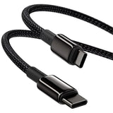 Cablu Baseus de date Tungsten Auriu (Catwj-01), Type-C to Type-C, Incarcare rapida, 100W, 1m, negru