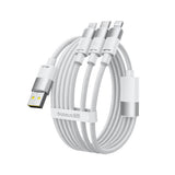 Cablu Baseus de date StarSpeed (P10319900211-00), Incarcare rapida, USB to Micro-USB, Type-C, Lightning, 100W, 1.5m, alb