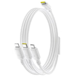Cablu Baseus de date Silky (P10377706213-00), Incarcare rapida, Type-C to Micro-USB, Lightning, USB-C, 100W, 1.5m, alb