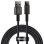 Cablu Baseus de date Tungsten Auriu (CAWJ000101), USB to Type-C, Super Incarcare rapida, 100W, 480Mbps, 2m, negru