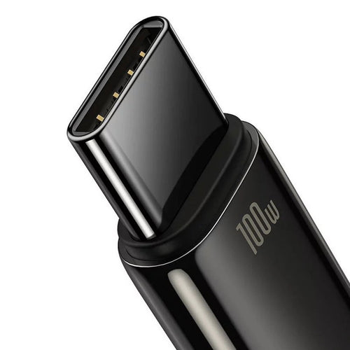 Cablu Baseus de date Tungsten Auriu (CAWJ000001), USB to Type-C, Super Incarcare rapida, 100W, 480Mbps, 1m, negru