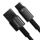 Cablu Baseus de date Tungsten Auriu (CAWJ000001), USB to Type-C, Super Incarcare rapida, 100W, 480Mbps, 1m, negru