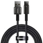 Cablu Baseus de date Tungsten Auriu (CAWJ000001), USB to Type-C, Super Incarcare rapida, 100W, 480Mbps, 1m, negru