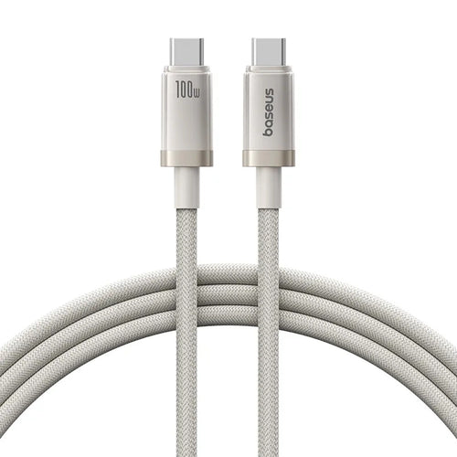 Cablu Baseus de date Titanium (P10378100G21-00), Type-C, Incarcare rapida, PD100W, 480Mbps, E-Mark Chip, 1m, auriu