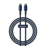 Cablu Baseus de date Tungsten Auriu (P10319800321-03), Type-C to Type-C, Super Incarcare rapida, 100W, 480Mbps, 1m, albastru