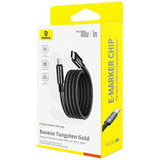 Cablu Baseus de date Tungsten Auriu (P10319805111-00), Type-C to Type-C, Super Incarcare rapida, 100W, 480Mbps, 1m, negru