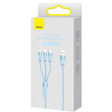 Cablu Baseus de date StarSpeed (CAXS000017), Incarcare rapida, USB to Lightning, Micro-USB, USB-C, 5V/3.5A, 1.2m, albastru