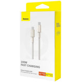 Cablu Baseus de date Tungsten Auriu (P10319800G21-00), Type-C to Type-C, Super Incarcare rapida, 100W, 480Mbps, 1m, auriu