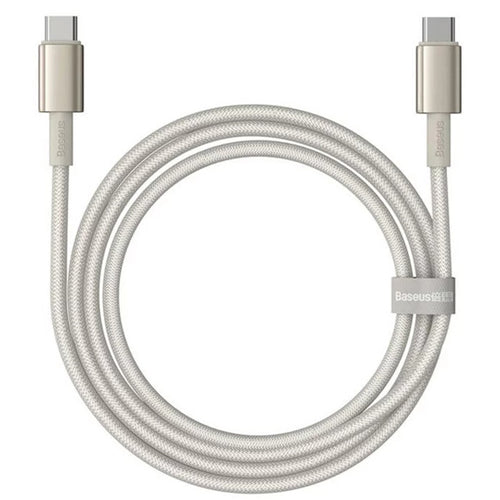 Cablu Baseus de date Tungsten Auriu (P10319800G21-00), Type-C to Type-C, Super Incarcare rapida, 100W, 480Mbps, 1m, auriu