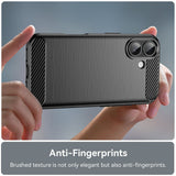 Husa pentru iPhone 17, Techsuit Carbon Silicone, albastru