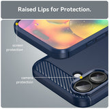Husa pentru iPhone 17, Techsuit Carbon Silicone, albastru