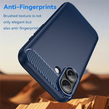 Husa pentru iPhone 17, Techsuit Carbon Silicone, albastru