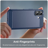Husa pentru iPhone 17, Techsuit Carbon Silicone, albastru