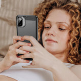 Husa pentru Samsung Galaxy A07 4G, Techsuit Carbon Silicone, albastru