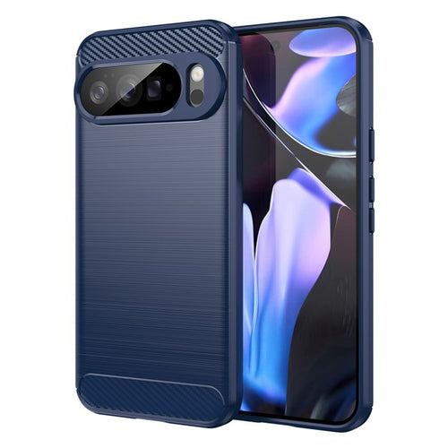 Husa pentru Google Pixel 10 Pro XL, Techsuit Carbon Silicone, albastru