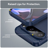 Husa pentru Google Pixel 10 Pro XL, Techsuit Carbon Silicone, albastru
