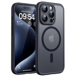 Husa pentru iPhone 15 Pro, Techsuit PureFrost MagSafe, negru frost