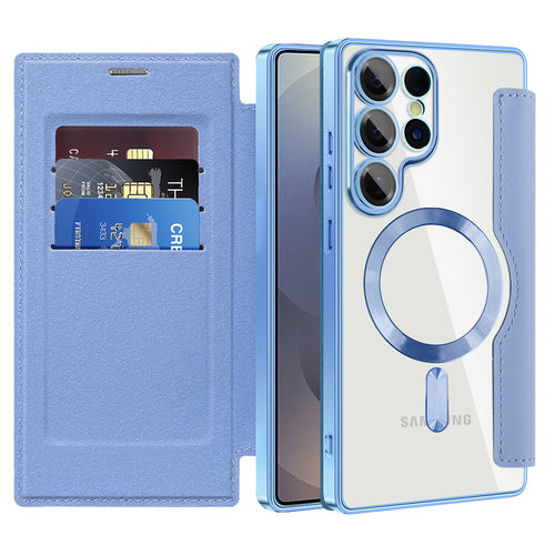 Husa pentru Samsung Galaxy S25 Ultra, Techsuit SmartMag Book Case, bleu