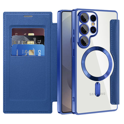 Husa pentru Samsung Galaxy S25 Ultra, Techsuit SmartMag Book Case, albastru