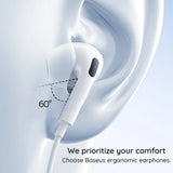 Baseus Casti cu Fir Encok CZ19 (A00182201213-00), Type-C, 13mm Drivers, 60° Semi-In-Ear, Omni-Directional Mic, Alb