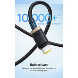Cablu Baseus de date Dura Series (P10377803U03-01), pentru MacBook, Incarcare rapida, Type-C, PD 240W, 480Mbps, 1m, negru;rosu