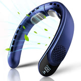 Techsuit Neck Fan (S8), portabil, cu afisaj digital, 3 Wind Speeds, 4000mAh, 7300RPM, Alb