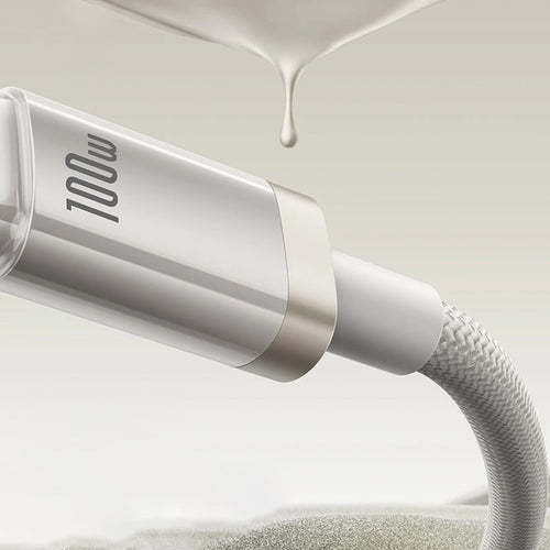 Cablu Baseus de date Titanium (P10378102G21-02), USB to Type-C 100W, Incarcare rapida, 480Mbps, Naylon, 2m, argintiu