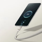 Cablu Baseus de date Titanium (P10378102G21-02), USB to Type-C 100W, Incarcare rapida, 480Mbps, Naylon, 2m, argintiu