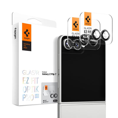 Folie de protectie pentru Samsung Galaxy Z Flip7, Spigen (2 pack) Optik.tR EZ Fit Pro HD Camera Glass (AGL09587)