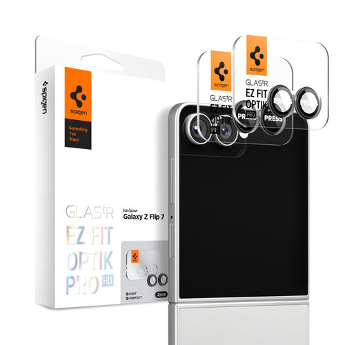 Folie de protectie pentru Samsung Galaxy Z Flip7, Spigen (2 pack) Optik.tR EZ Fit Pro HD Camera Glass (AGL09587)